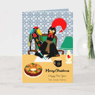 Weihnachtsgrüße aus dem portugiesischen Rooster Karte