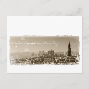 Weihnachtsgrüße aus Hamburg, Weihnachtskarte, edel Postkarte