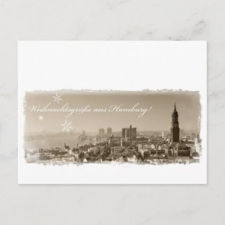 Weihnachtsgrüße aus Hamburg, Weihnachtskarte, edel Postkarte