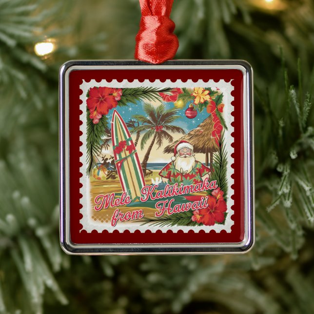 Weihnachtsgrüße aus Hawaii Holiday Ornament Aus Metall (Baum)