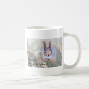 Weihnachtsgrüße aus lustigem Eichhörnchen Kaffeetasse