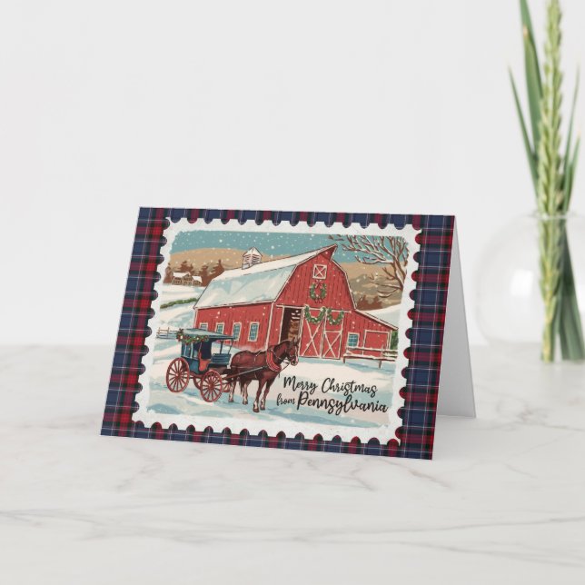 Weihnachtsgrüße aus Pennsylvania Feiertagskarte (Vorderseite)