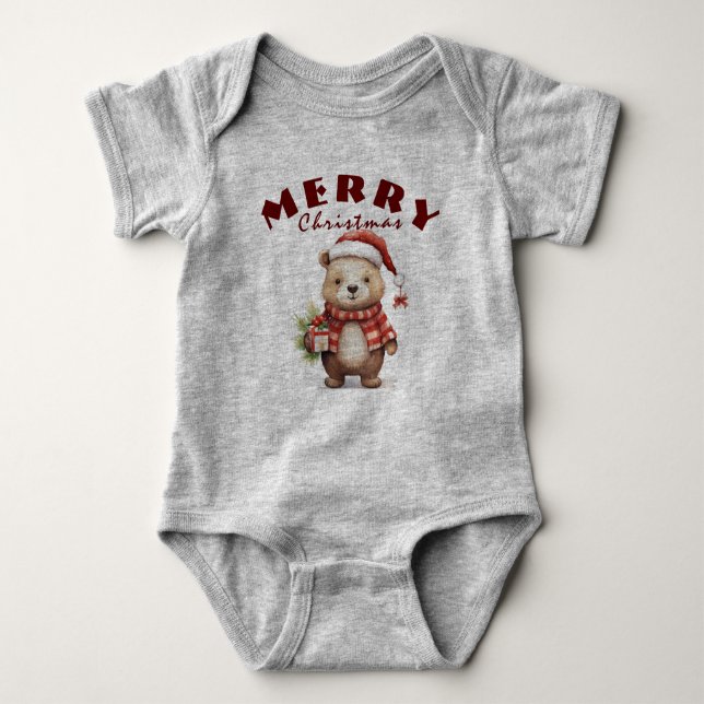 Weihnachtsgrüße Baby Strampler (Vorderseite)