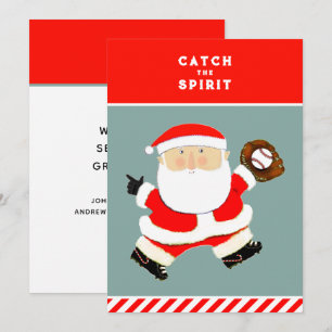 Weihnachtsgrüße Baseball Feiertagskarte