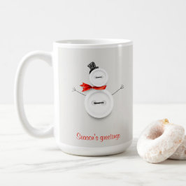 Weihnachtsgrüße-Button-Schneemann-Urlaubstasse Kaffeetasse