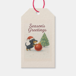Weihnachtsgrüße Dackel Geschenkanhänger