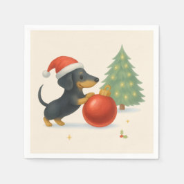 Weihnachtsgrüße Dackel Paper Napkin Serviette