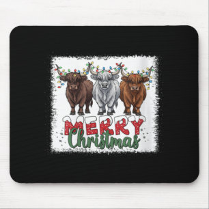 Weihnachtsgrüße Damen Schottischer Highland-Rind W Mousepad