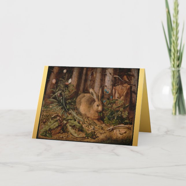 Weihnachtsgrüße des Europäischen Kaninchens C Feiertagskarte (Vorderseite)