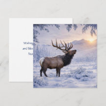 Weihnachtsgrüße Elch im Schnee