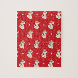 Weihnachtsgrüße, Engel mit Sternen Puzzle
