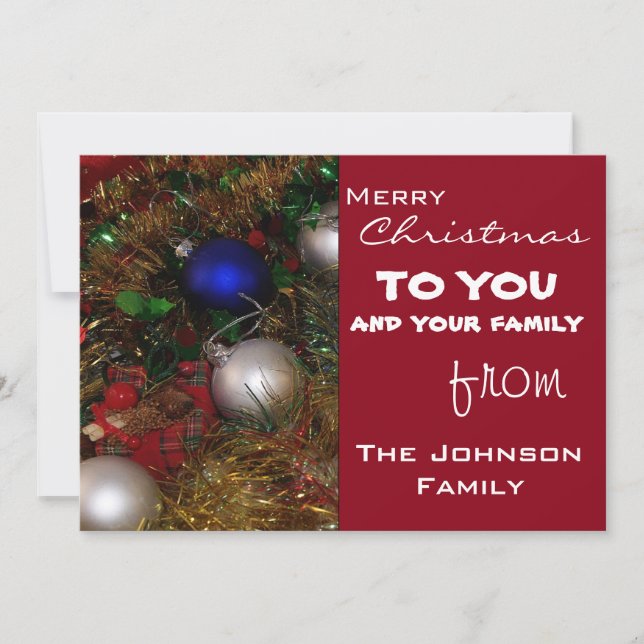 Weihnachtsgrüße Feiertagskarte (Vorderseite)