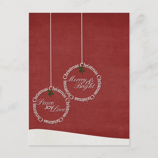 Weihnachtsgrüße Feiertagspostkarte (Vorderseite)