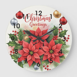 Weihnachtsgrüße, Festlich, Große Wanduhr