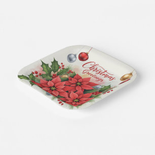 Weihnachtsgrüße, Festlich, Pappteller