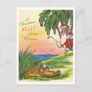 Weihnachtsgrüße Florida Golf Retro Postkarte
