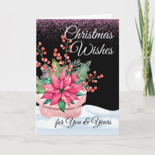 Weihnachtsgrüße für Sie und Ihre Liebsten in Rosa Karte