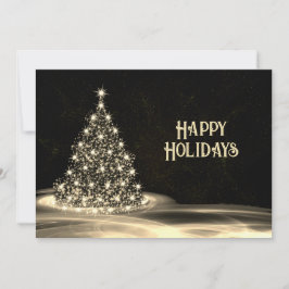 Weihnachtsgrüße Goldene Bäume Winter Feiertagskarte