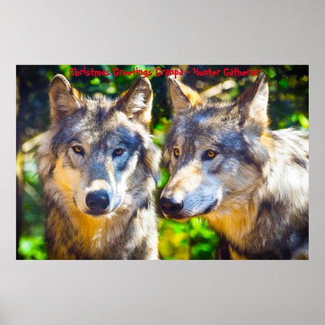Weihnachtsgrüße Grandpa Hunter Gatherer Poster (Vorne)