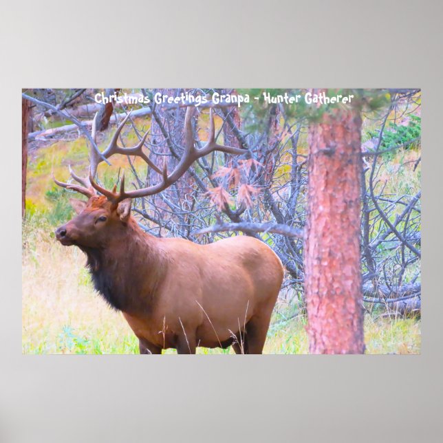 Weihnachtsgrüße Grandpa Hunter Gatherer Poster (Vorne)