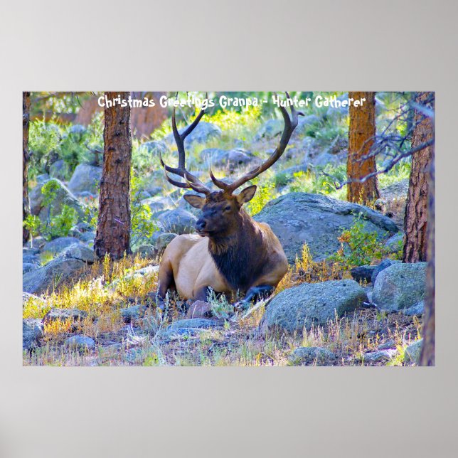 Weihnachtsgrüße Grandpa Hunter Gatherer Poster (Vorne)
