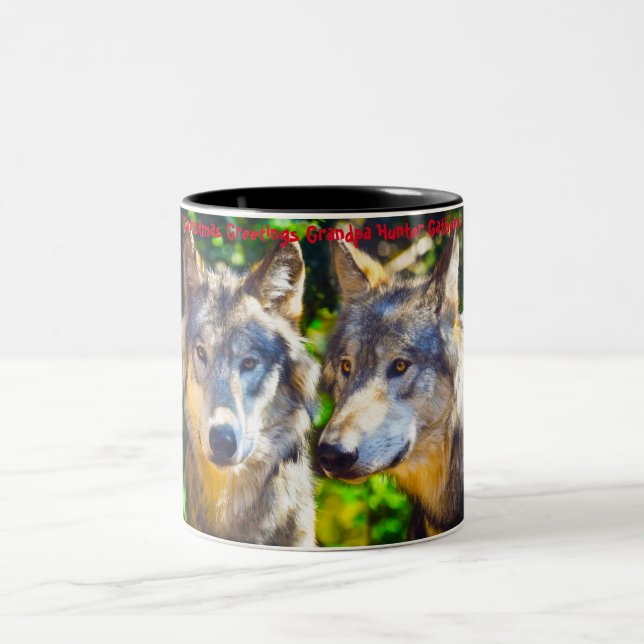 Weihnachtsgrüße Grandpa Hunter Gatherer Zweifarbige Tasse (Mittel)