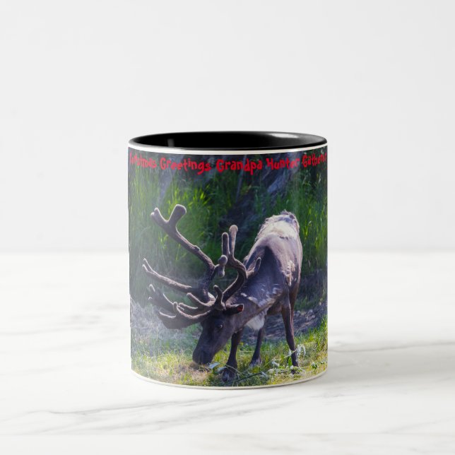 Weihnachtsgrüße Grandpa Hunter Gatherer Zweifarbige Tasse (Mittel)