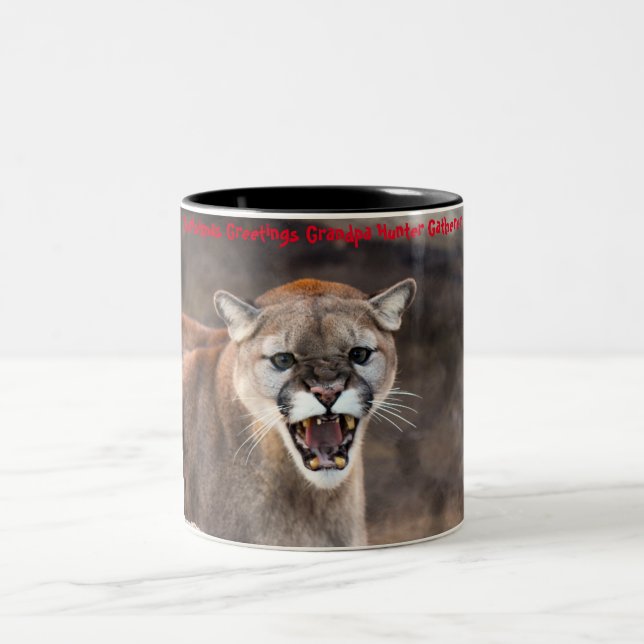 Weihnachtsgrüße Grandpa Hunter Gatherer Zweifarbige Tasse (Mittel)