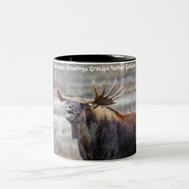 Weihnachtsgrüße Grandpa Hunter Gatherer Zweifarbige Tasse (Mittel)