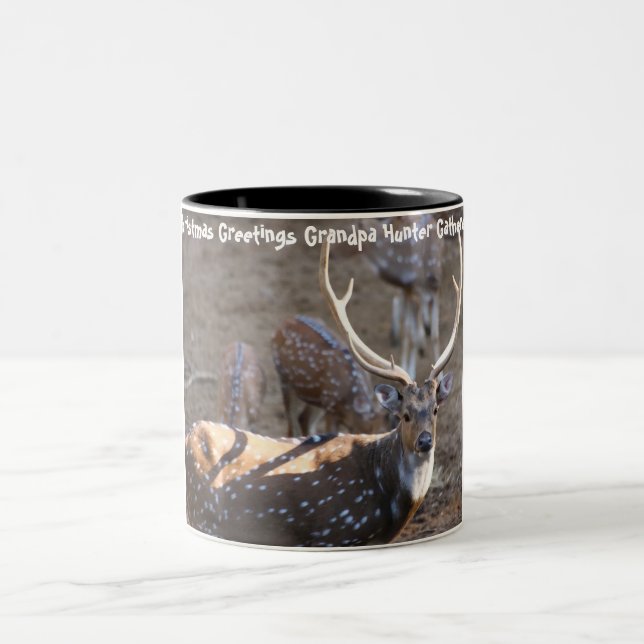 Weihnachtsgrüße Grandpa Hunter Gatherer Zweifarbige Tasse (Mittel)