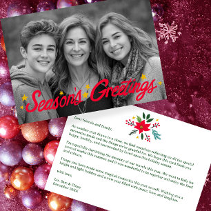 WEIHNACHTSGRÜSSE Handgezeichnetes INDIVIDUELLES FO Feiertagskarte