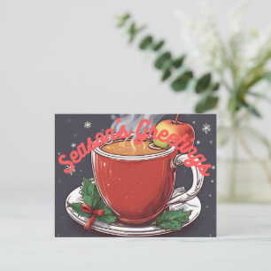 Weihnachtsgrüße Heißer Apfelwein Postkarte