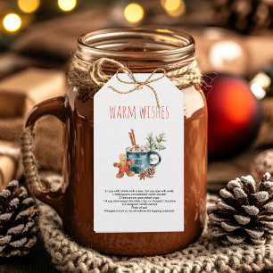 Weihnachtsgrüße   Heißer Schokoladen Rezept Geschenkanhänger
