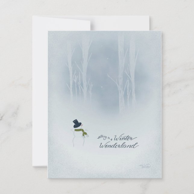 Weihnachtsgrüße im Schneewald Feiertagskarte (Vorderseite)