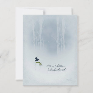 Weihnachtsgrüße im Schneewald Feiertagskarte