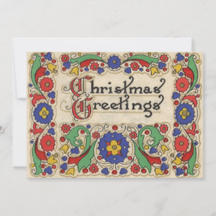 Weihnachtsgrüße im Vintage-Stil mit Umrandungseinl Einladung