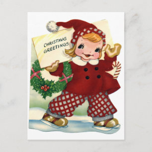 Weihnachtsgrüße in Rot Feiertagspostkarte