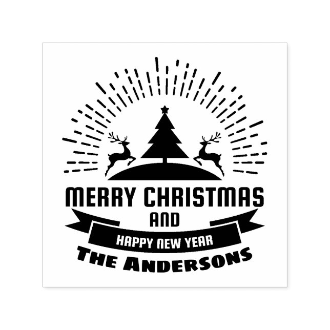 Weihnachtsgrüße individuelle Name Permastempel (Design)