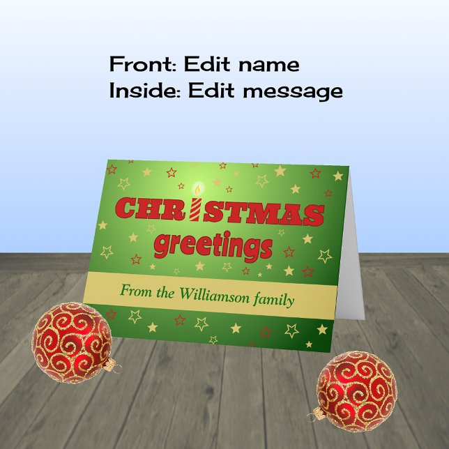 Weihnachtsgrüße Kerze personalisiert Feiertagskarte (Von Creator hochgeladen)