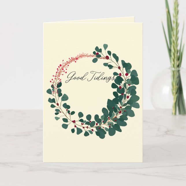 Weihnachtsgrüße-Kranz Karte (Vorderseite)