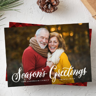 Weihnachtsgrüße Kreide-Lettering-Overlay-Foto Feiertagskarte