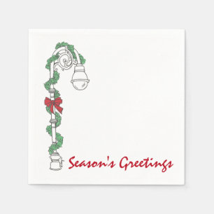 Weihnachtsgrüße Lamppost Bow Weihnachtsfeiertag Serviette