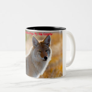 Weihnachtsgrüße Mein alter Kojote Zweifarbige Tasse