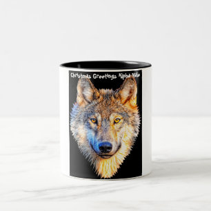 Weihnachtsgrüße  'Mein Partner', 'Alphamännchen', Zweifarbige Tasse