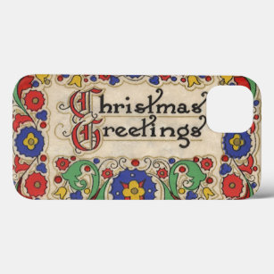 Weihnachtsgrüße mit dekorativen Grenzen Case-Mate iPhone Hülle