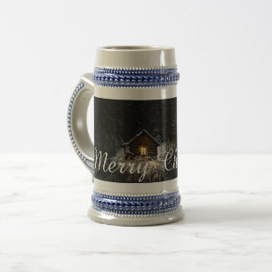 Weihnachtsgrüße mit Hexenhaus Bierglas