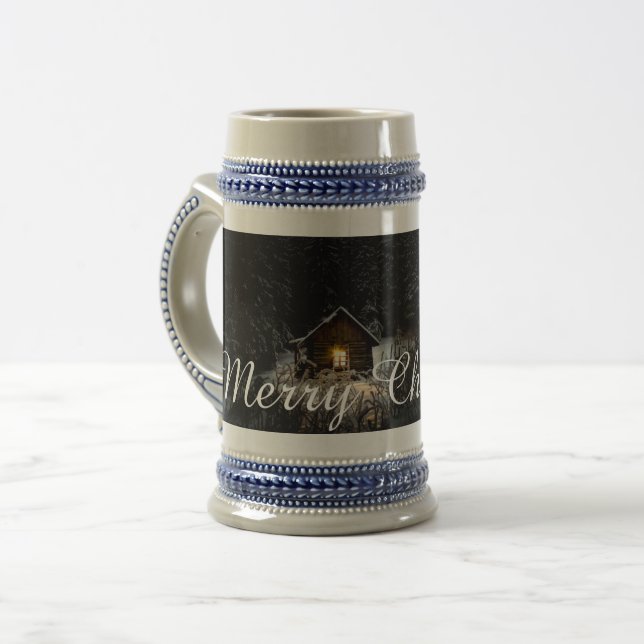 Weihnachtsgrüße mit Hexenhaus Bierglas (Vorderseite Links)