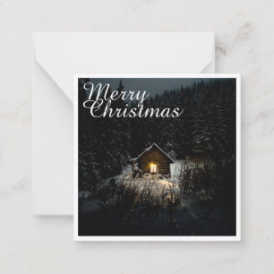 Weihnachtsgrüße mit Hexenhaus Mitteilungskarte