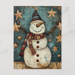 Weihnachtsgrüße mit Snowman Postkarte