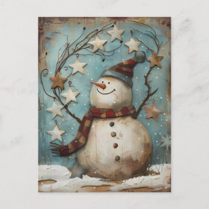 Weihnachtsgrüße mit Snowman Postkarte